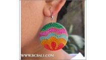 Woman Fashion Woods Earring Painting